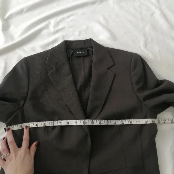Akris Wool Summer Blazer Single Breasted with Hidden Snap Closure Size 10 - Picture 16 of 17
